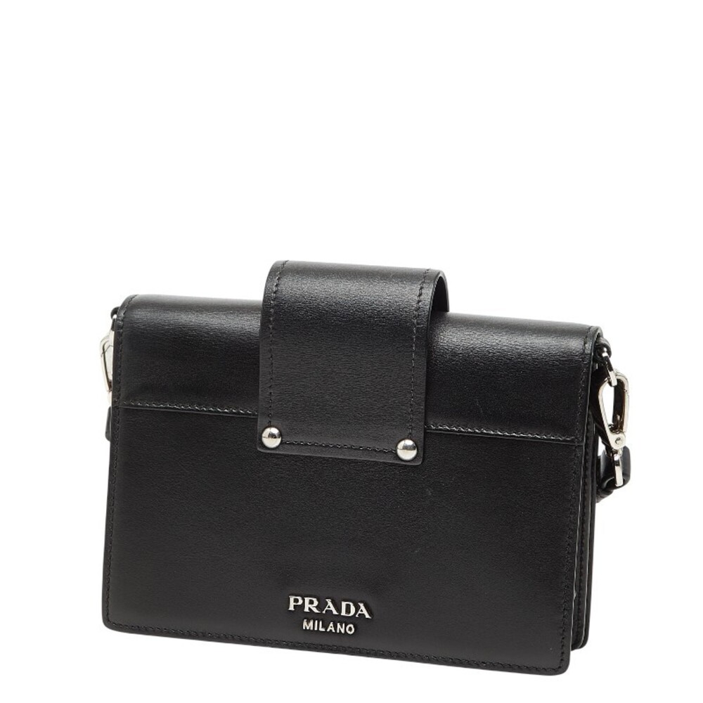 PRADA Black Leather Shoulder Bag - Picture 2 of 10